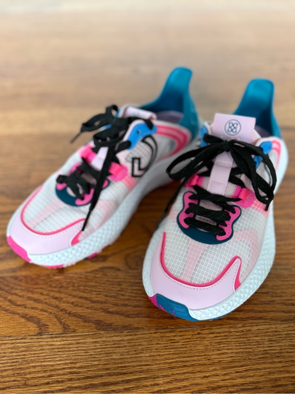 G/FORE Women's Athletic Sneakers - Pink, Blue & Black Accents